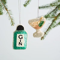 Sur La Table Gin & Classic Martini Ornaments, Set of 2