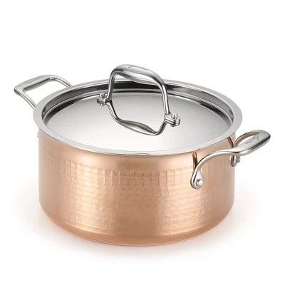 Lagostina Martellata Hammered Copper 5-qt. Stockpot