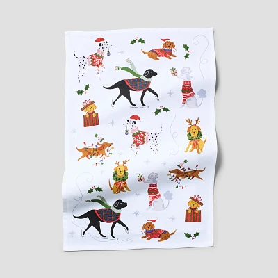 Sur La Table Christmas Dog Kitchen Towel