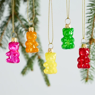 Sur La Table Gummy Bear Glass Ornaments, Set of 5