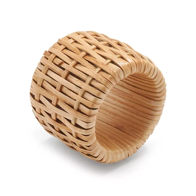 Sur La Table Woven Cane Napkin Rings, Set of 4