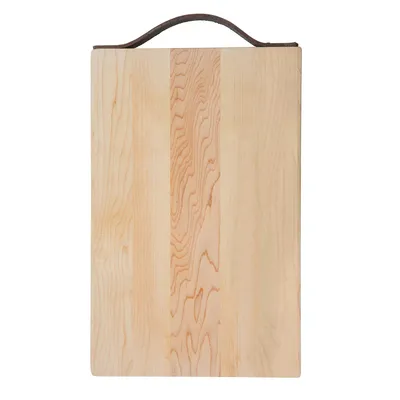 J.K. Adams Maple serving Board with Leather Handle