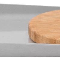 BergHOFF Bamboo Plate With Cutting Board, Gray, 13.5"