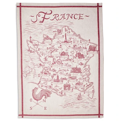 Sur La Table Map of France Jacquard Kitchen Towel