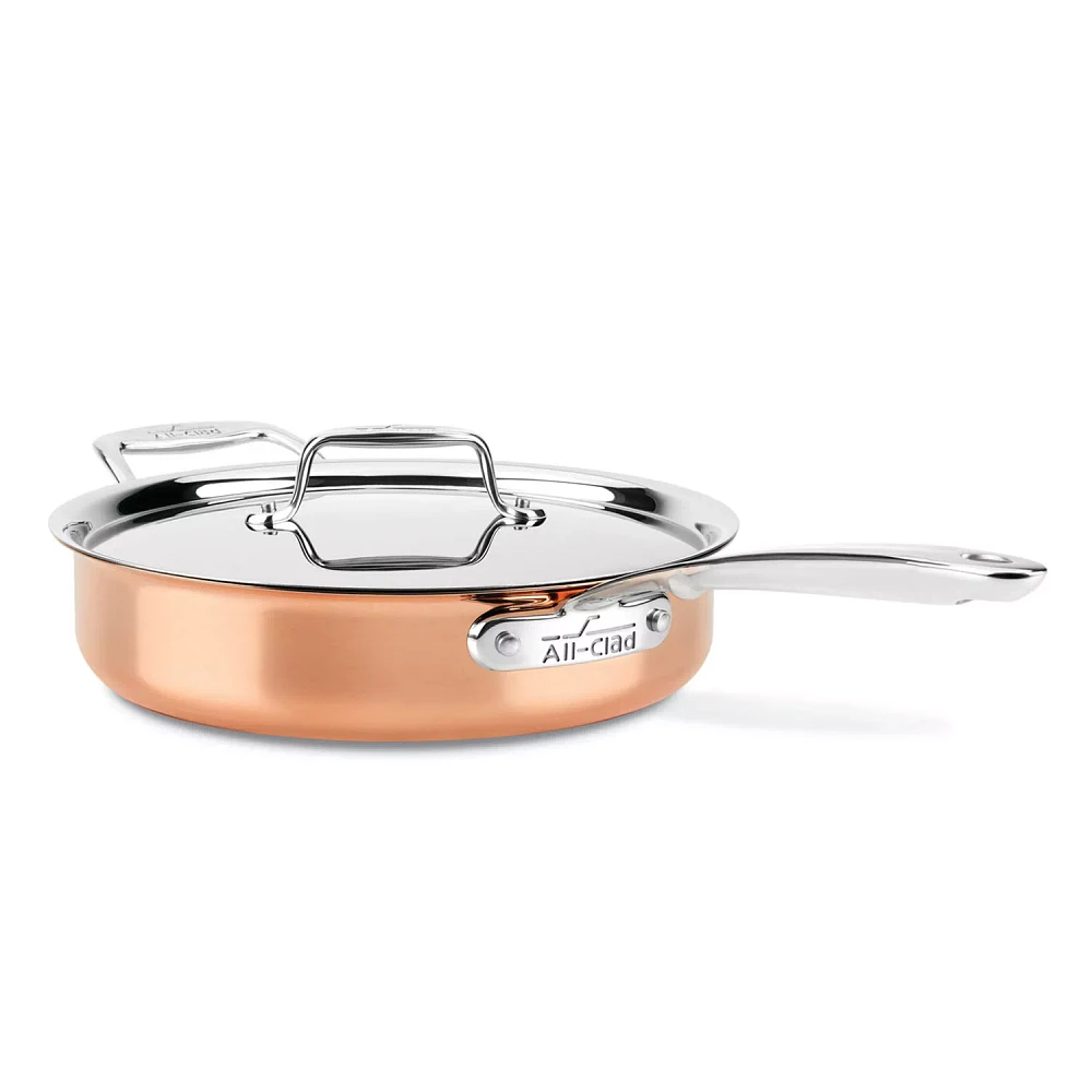 All-Clad c4 Copper Sauté Pan with Lid, 3 qt.