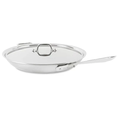 All-Clad D5 Brushed Stainless Steel Skillets w/ Lid