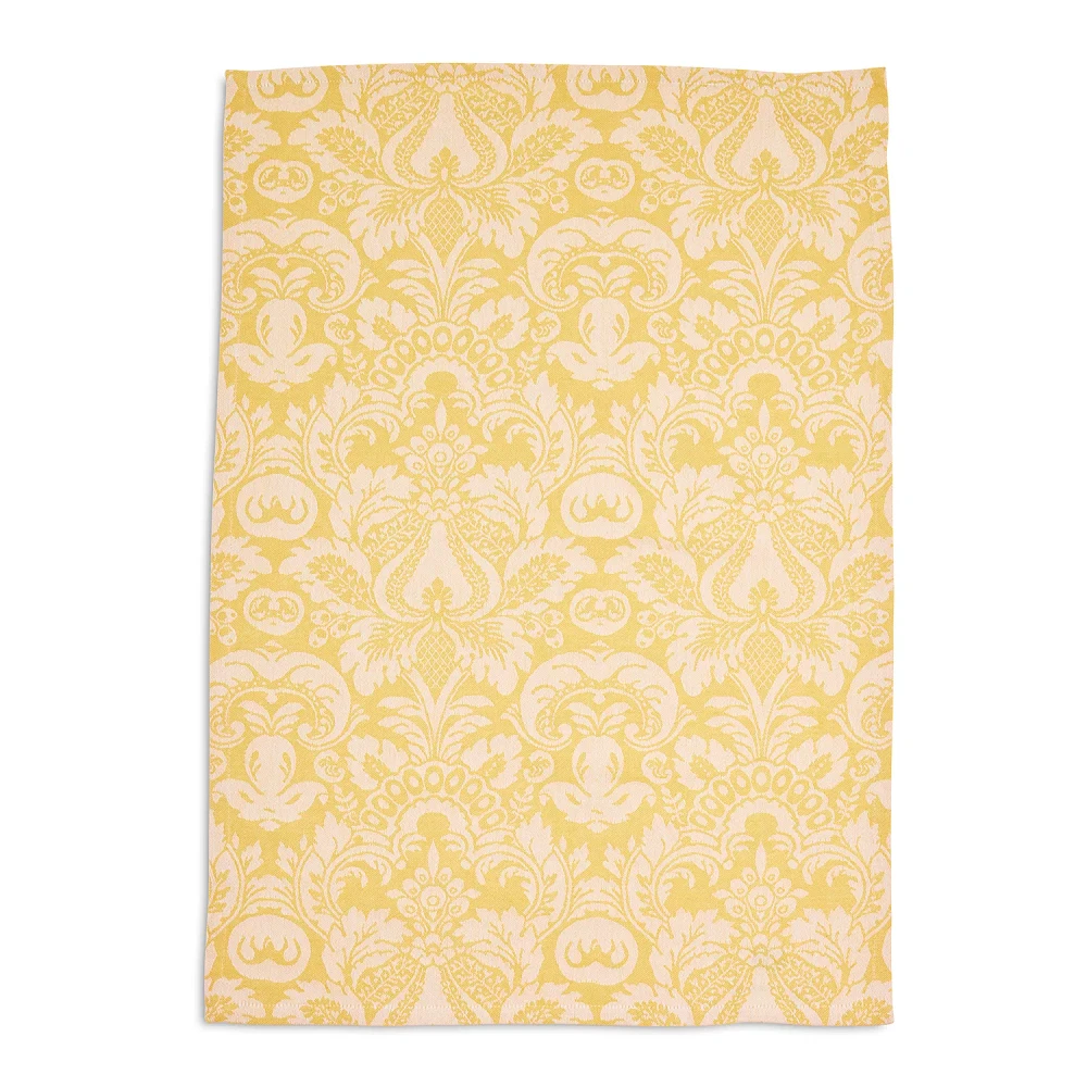 Sur La Table Yellow Damask Jacquard Kitchen Towel, 28" x 20"