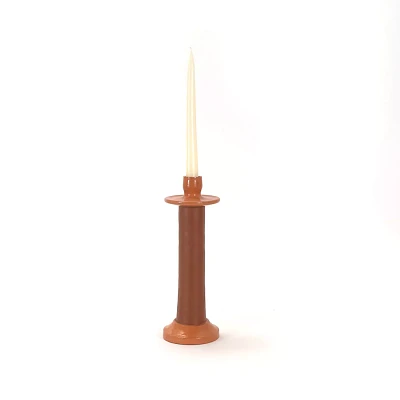 Alcantara-Frederic Large Leather Wrapped Candle Holder