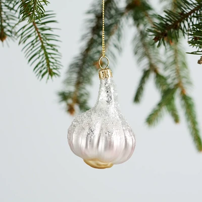 Sur La Table Garlic Glass Ornament, 3.2"