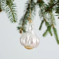 Sur La Table Garlic Glass Ornament, 3.2"