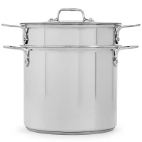 All-Clad Stainless Steel Stockpot with Pasta & Steamer Inserts, 8 qt.