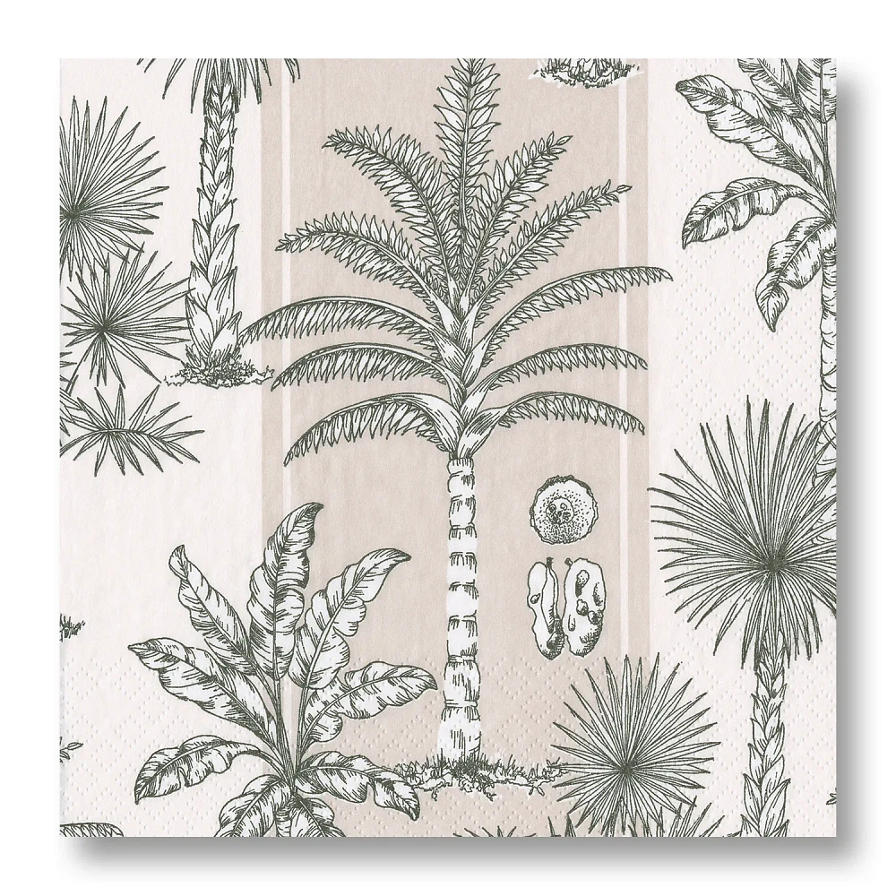 Caspari Southern Palms Cocktail Napkins, Set of 20