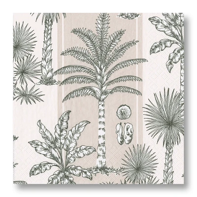 Caspari Southern Palms Cocktail Napkins, Set of 20