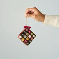 Sur La Table Chocolate Box Glass Ornament, 3.25"