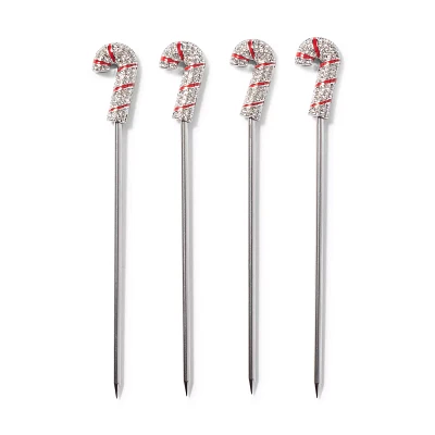 Sur La Table Candy Cane Cocktail Picks, Set of 4