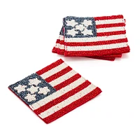 Sur La Table Beaded American Flag Coasters, Set of 4