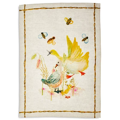 Sur La Table Ducks Linen Kitchen Towel, 28" x 20"