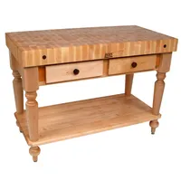 John Boos & Co. Cucina Rustica Butcher Block with Shelf