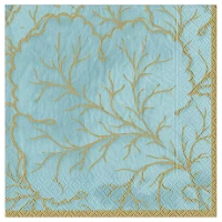 Majolica Aqua Cocktail Napkins, Set of 20