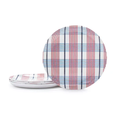 Sur La Table Pique-Nique Plaid Melamine Salad Plates, Set of 4