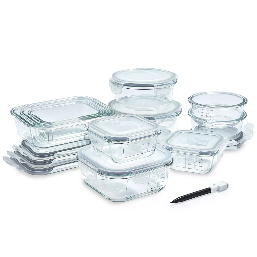 Sur La Table -Piece Glass Storage Container Set with Pen