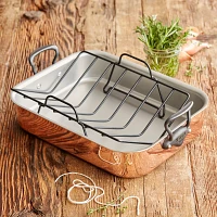 Jacques Pépin Copper Roaster with Rack, 16" x 12"