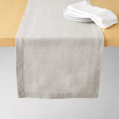 Sur La Table Natural Linen Table Runner, 108" x 16"