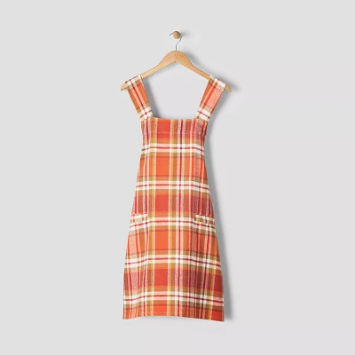 Sur La Table Orange Plaid Smock Apron