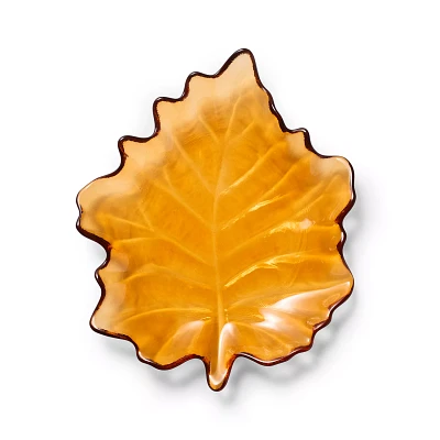 Sur La Table Glass Leaf Plate
