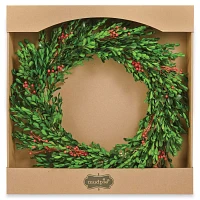 Preserved Flax Boxwood Wreath