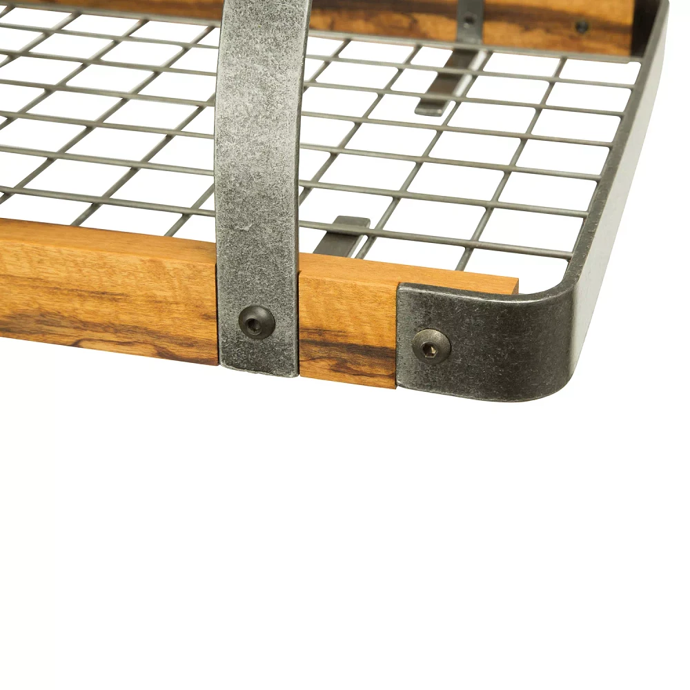 Enclume Hammered Steel & Tigerwood Signature Ceiling Pot Rack
