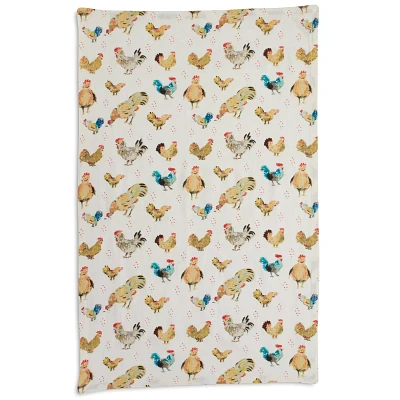 Sur La Table Jacques Pépin Collection Assorted Chickens Kitchen Towel, 28" x 18"