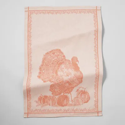 Sur La Table Thanksgiving Jacquard Turkey Kitchen Towel