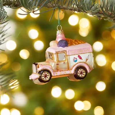 Sur La Table Ice Cream Truck Glass Ornament