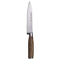 Schmidt Brothers Cutlery Zebra Wood Serrated Utility Knife, 6"