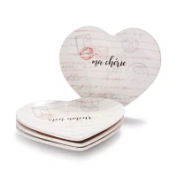 Sur La Table Figural Heart Appetizer Plates, Set of 4