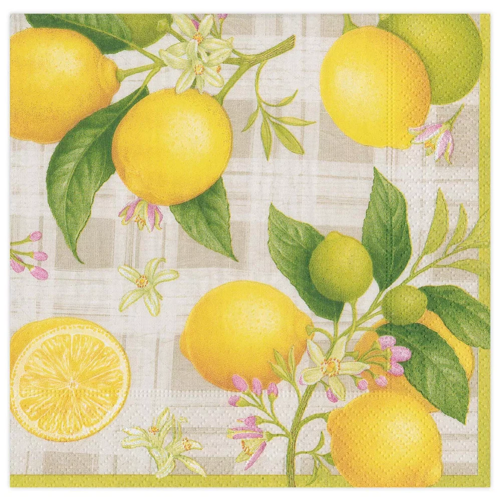 Citron Cocktail Napkins, Set of 20