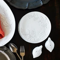 Sur La Table White Pumpkin Embossed Salad Plate