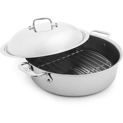 All-Clad d3 Stainless Steel French Braiser with Rack and Lid, 6 qt.