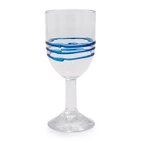 Sur La Table Blue Ring Wine Glass, 13.5 oz.