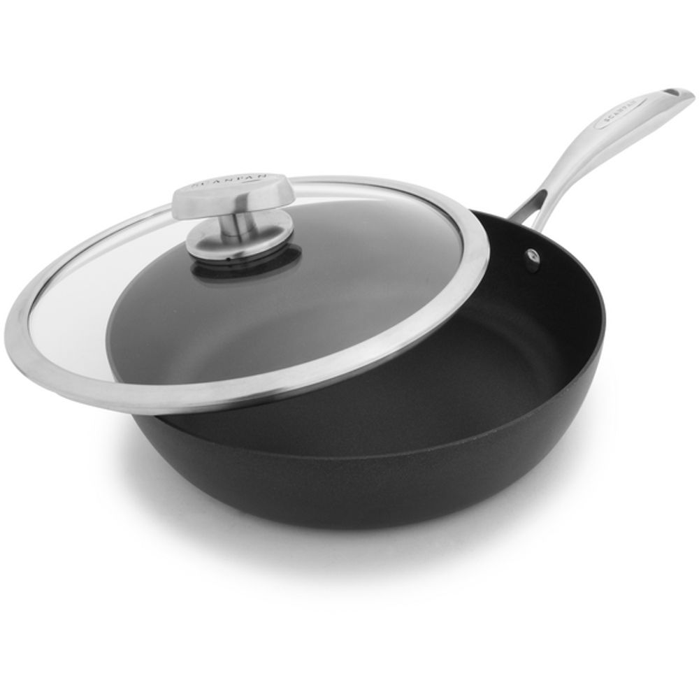 SCANPAN Haptiq 2.75 qt. Non-Stick Stainless Steel Saute Pan with Lid