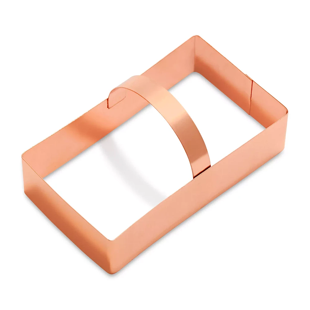 Sur La Table Copper-Plated Rectangle Cookie Cutter with Handle, 4"