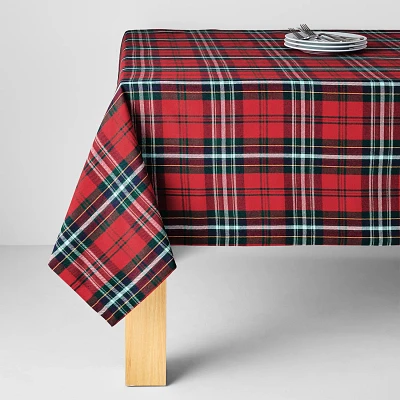 Sur La Table Snowy Village Plaid Tablecloth