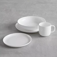 Fortessa Gourmet Essentials Bone China Coupe Dinner Plates, Set of 4