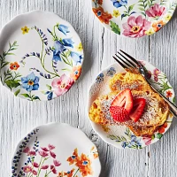 Sur La Table Garden Floral Appetizer Plates, Set of 4