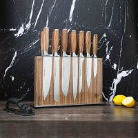 Schmidt Brothers Cutlery Zebra Wood 15-Piece Knife Block Set