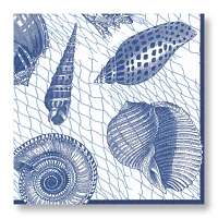 Caspari Netting & Shells Cocktail Napkins Set of 20