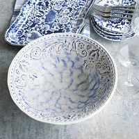 Sur La Table Floral Embossed Serving Bowl