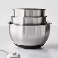 Sur La Table Non-Skid Stainless Steel Mixing Bowls, Set of 3