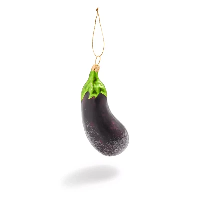 Sur La Table Eggplant Glass Ornament